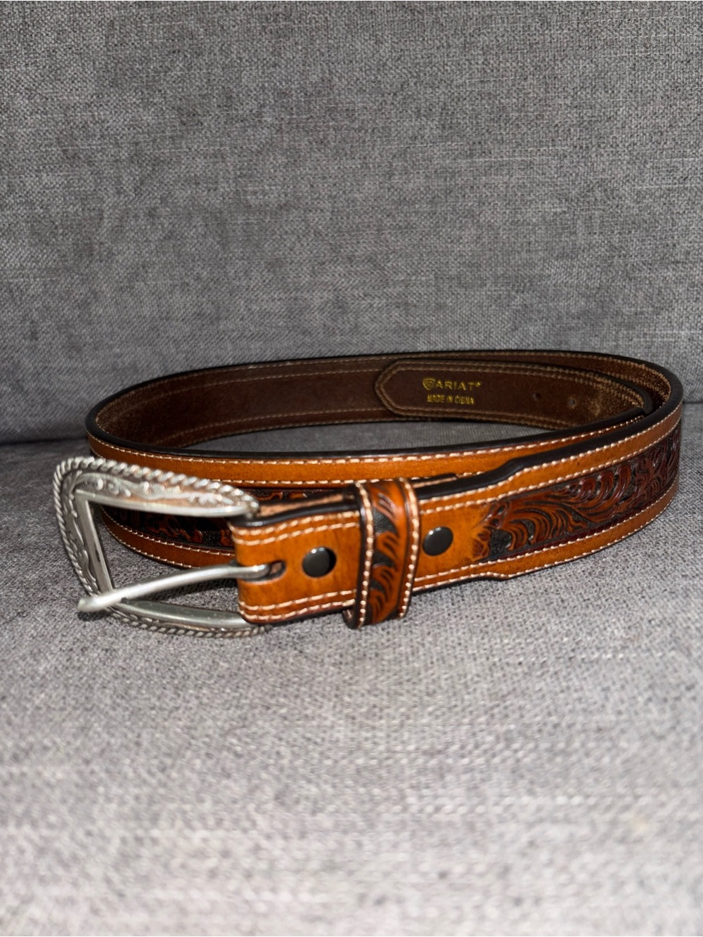 🍂Ariat Men's Tooled Leather Belt Limited Edition 2007